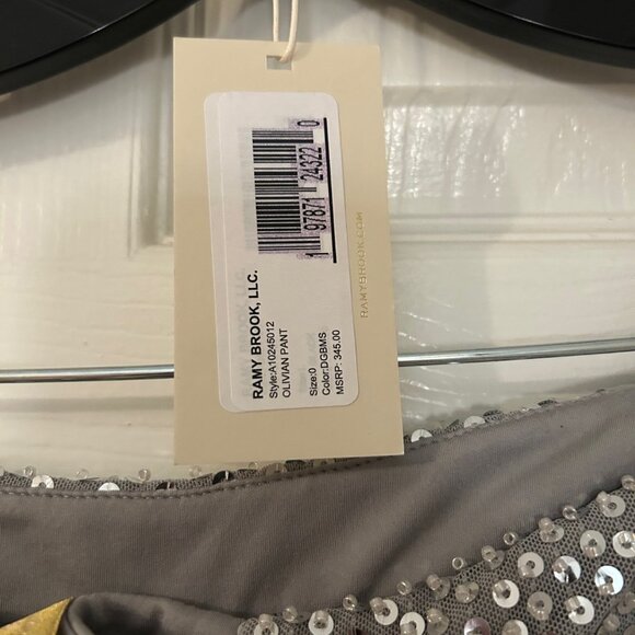Ramy Brook Olivian Sequin Pants Silver- Size 0 - Picture 3 of 6